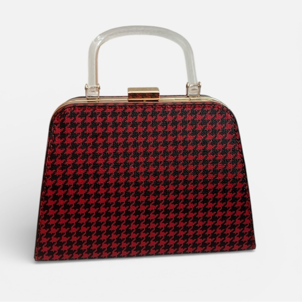 NEW Red&Black Houndstooth Clutch